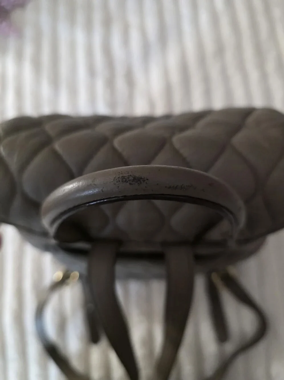 Vera Bradley Leather Quilted Gray Women’s Backpack Purse